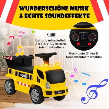 COSTWAY Rutscherauto Schiebeauto, mit Sirenensound, Musik & Scheinwerfer