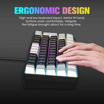 XINMENG Wired Gaming 3600 DPI, Panda-Serie Farbe, Tastatur- und Maus-Set, mit 61 Tasten RGB Backlit Gaming-Tastatur, Mauspad, 7 Farbatmungslicht