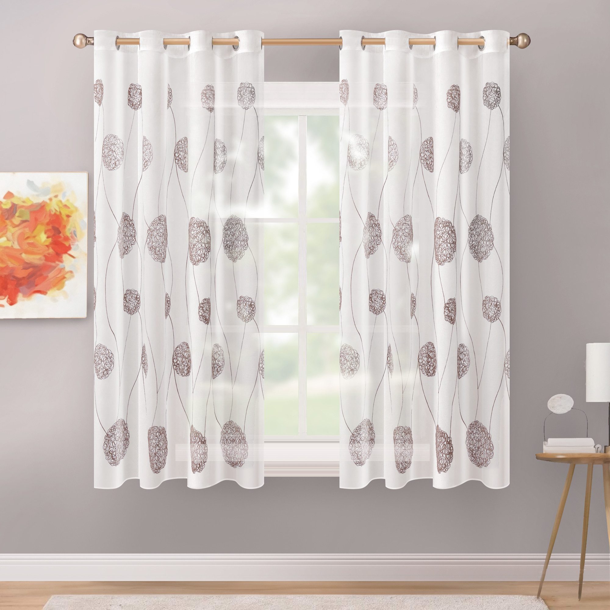 Delindo Lifestyle Gardine Serie Monique (2 St), Ösen, halbtransparent, Voil günstig online kaufen