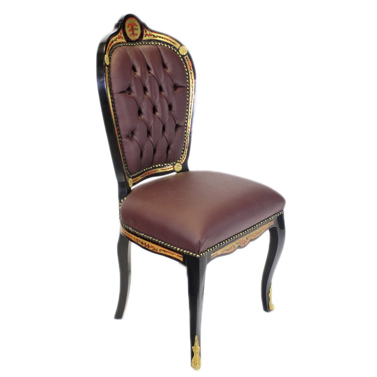 Luxus Collection Stuhl Besucherstuhl Schreibtisch Luxus - Boulle Stuhl Padrino Casa Barock