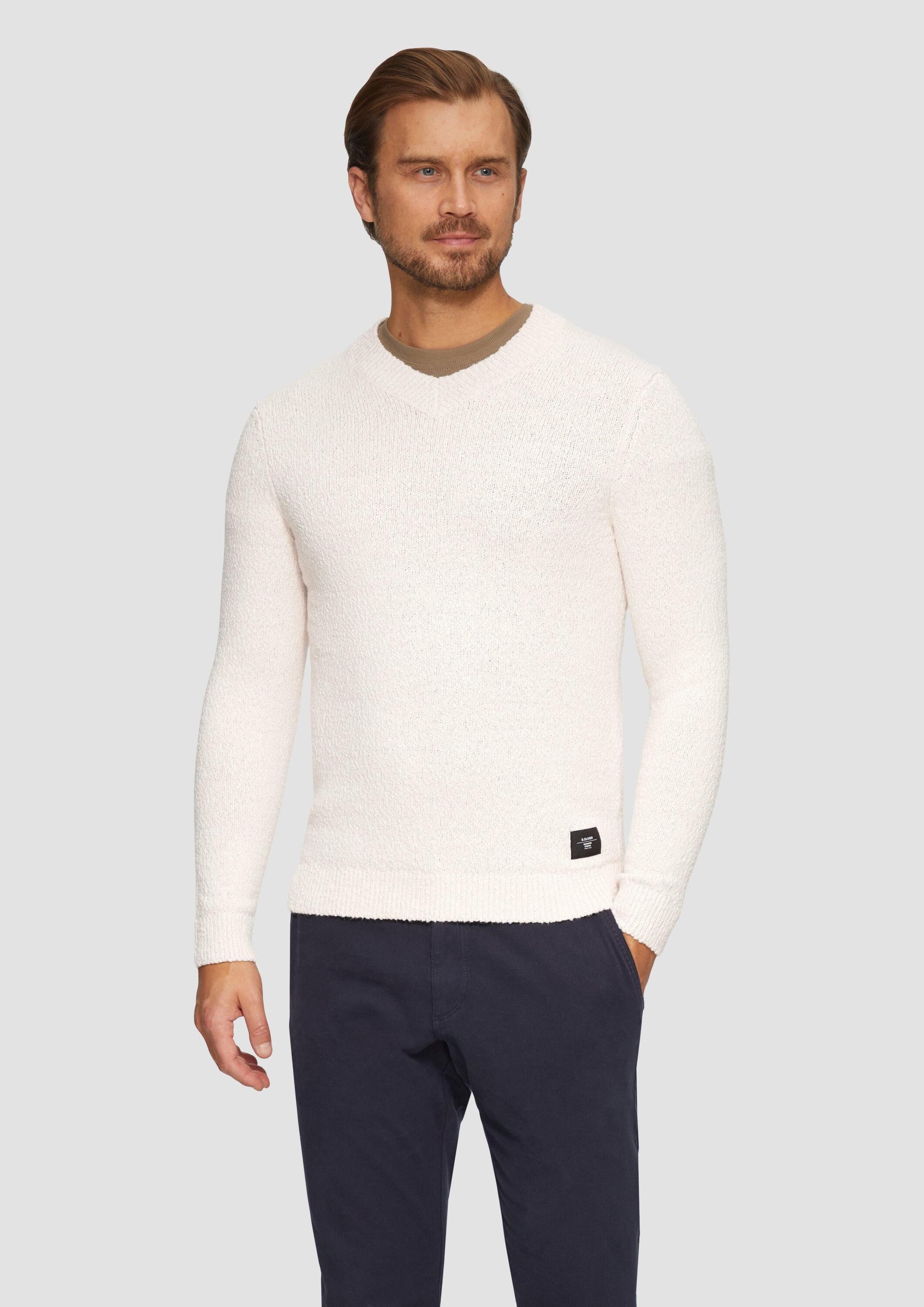 s.Oliver Longpullover Strickpullover Strukturierter Baumwollpullover mit günstig online kaufen
