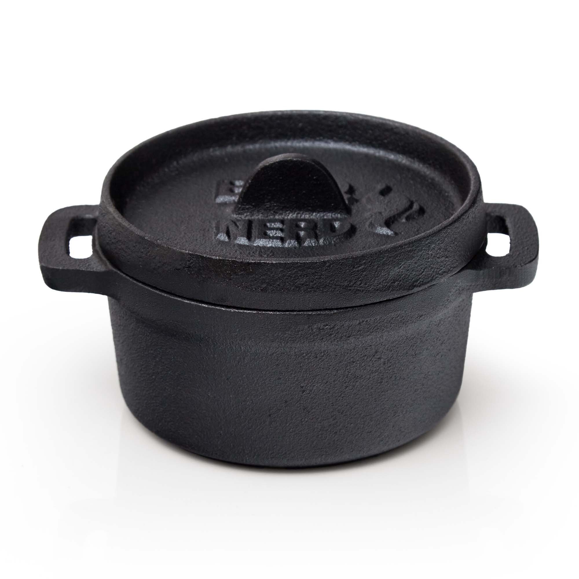 BBQ Nerd Schmortopf Mini Dutch Oven, Gusseisentopf 11x5cm