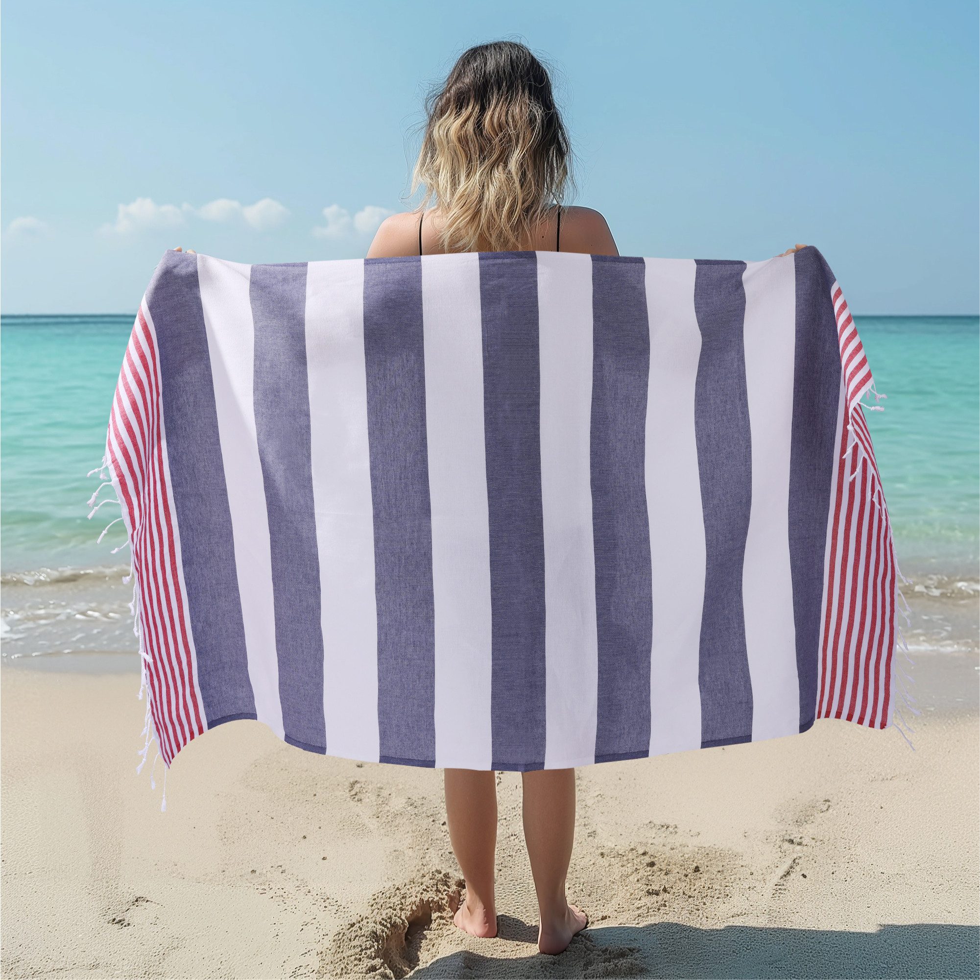 JEMIDI Strandtuch Saunatuch Damen 100x180cm Hamamtuch günstig online kaufen