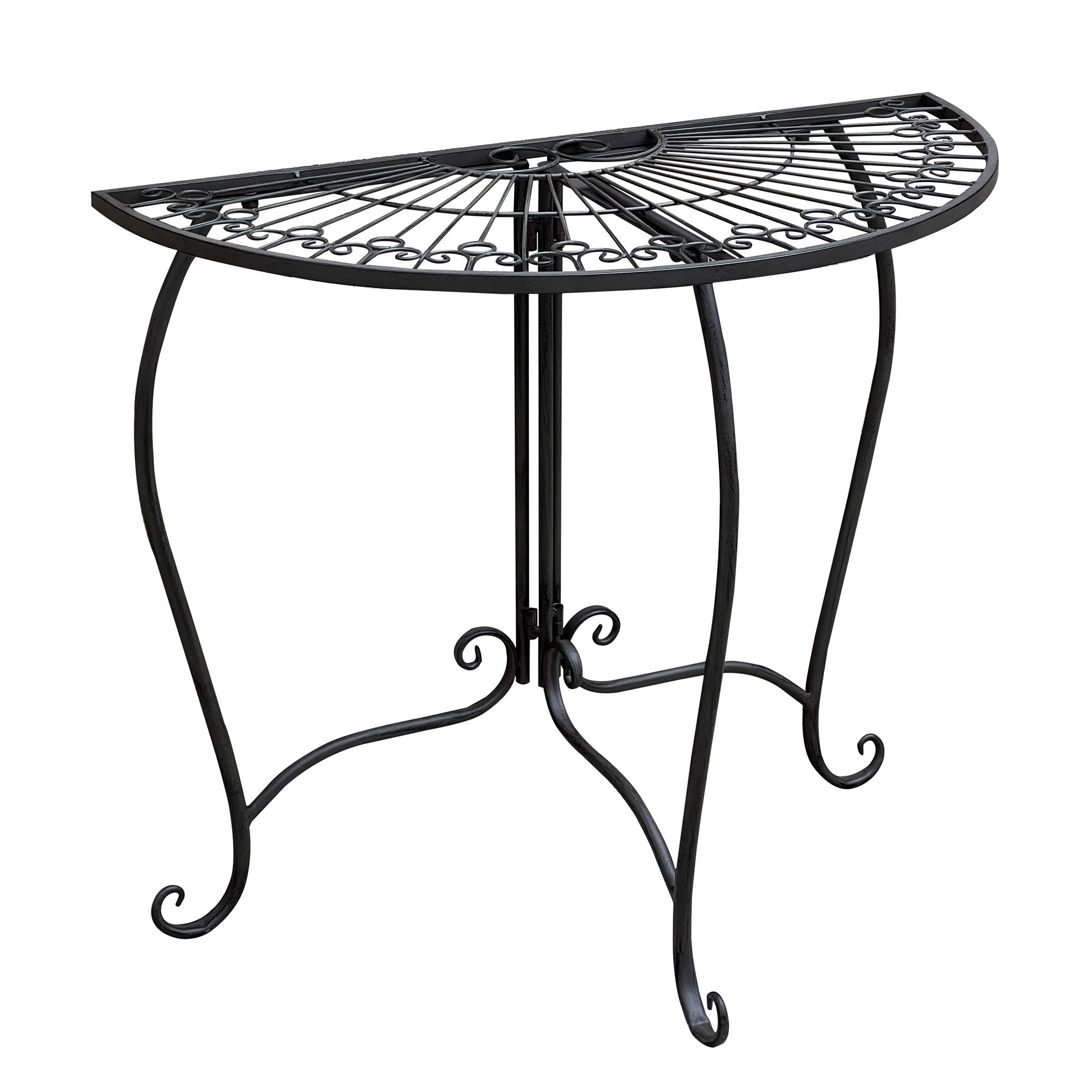 Spetebo Beistelltisch aus Metall halbrund schwarz - 80 x 71 cm (Anzahl, 1-S günstig online kaufen