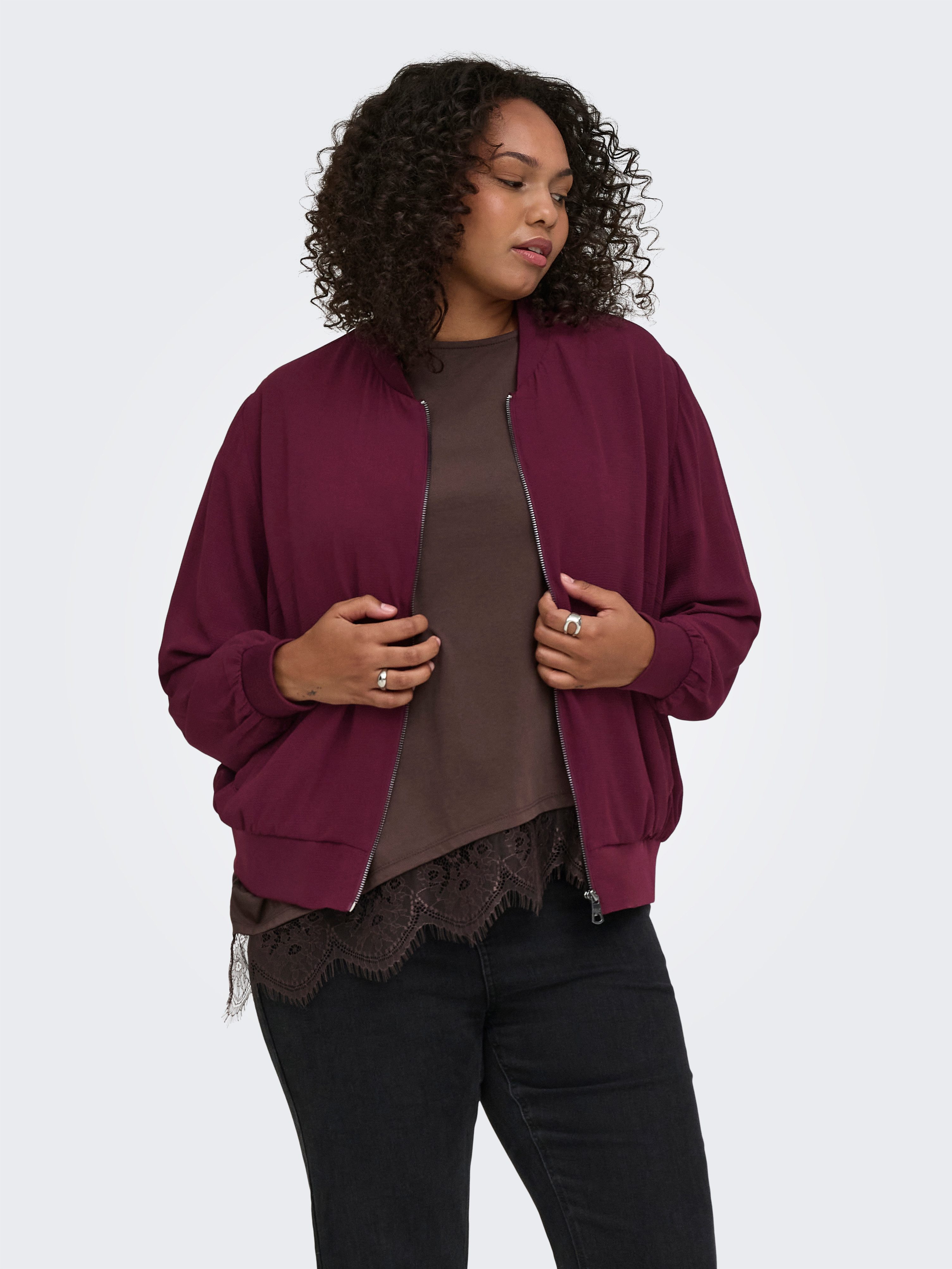 ONLY CARMAKOMA Bomberjacke CARLUX LIFE LS BOMBER JACKET NOOS Materialmix, regular fit