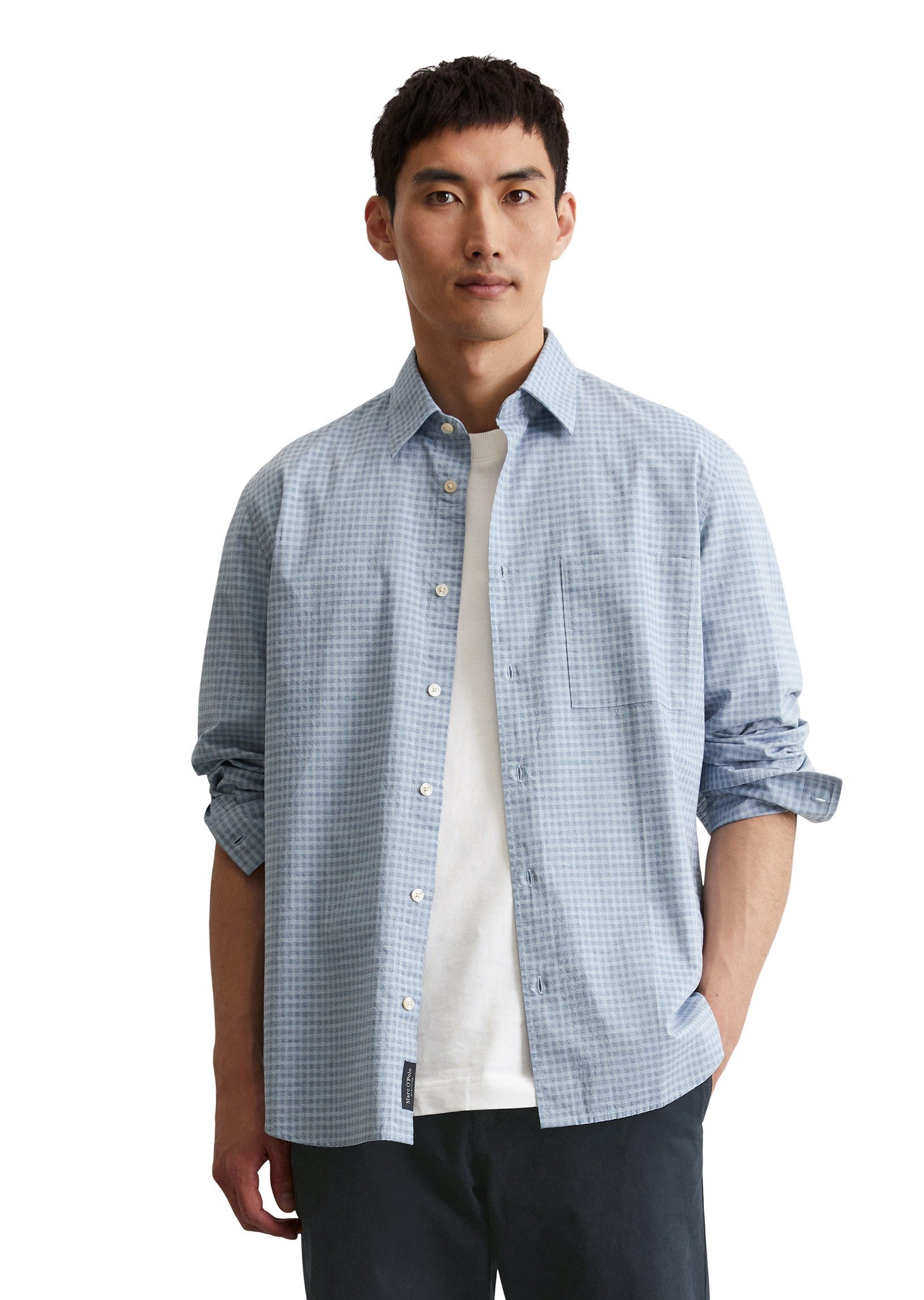 Marc O'Polo Langarmhemd aus feiner Popeline-Qualität günstig online kaufen