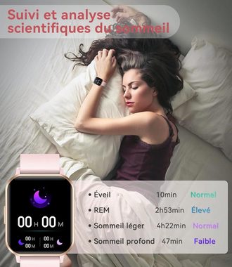Lige Smartwatch (1,83 Zoll, Andriod iOS), Damen uhr mit Anruf Schrittzähler mit Schlafmonitor IP68, wasserdicht