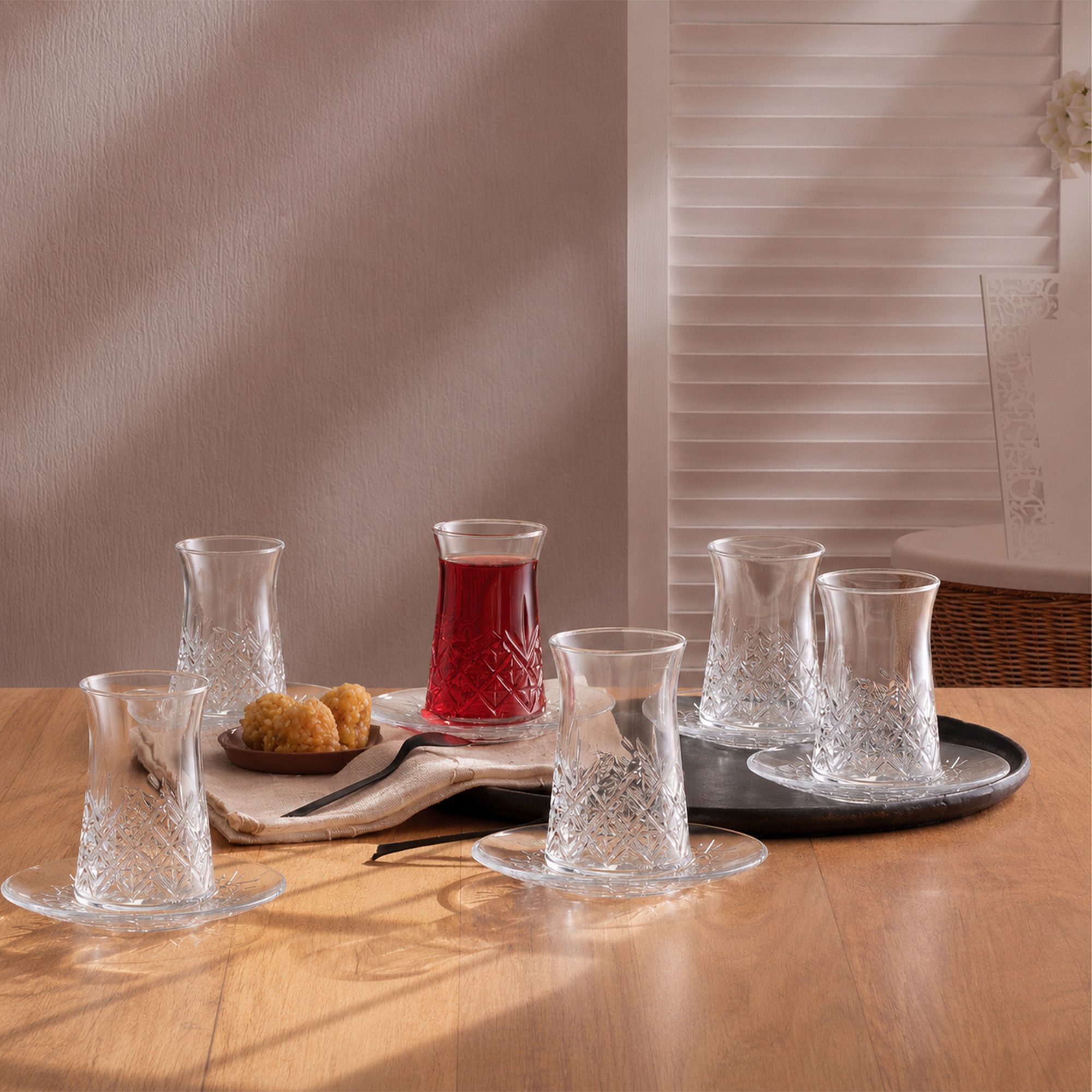 Pasabahce Gläser-Set Timeless Teegläser-Set, 12-tlg., Glas, 12-tlg. Set, 170 ml, ideal für türkischen Tee