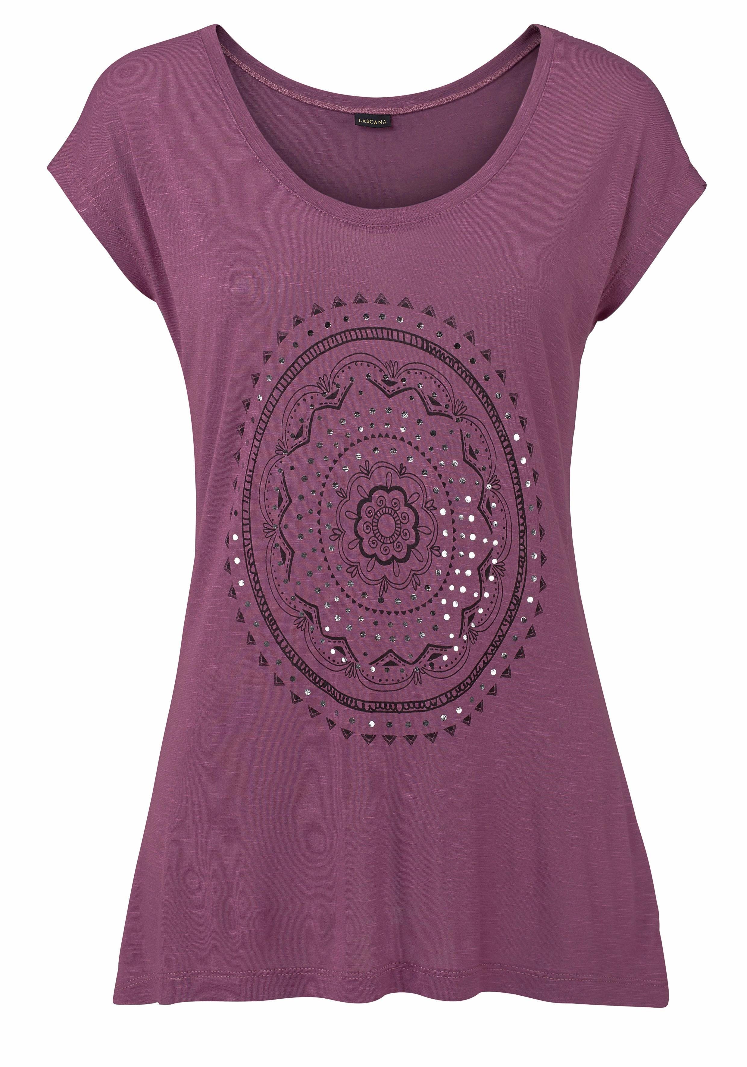 LASCANA Strandshirt mit Print und glänzendem Effekt, Ethno-Look, casual. € 29,99