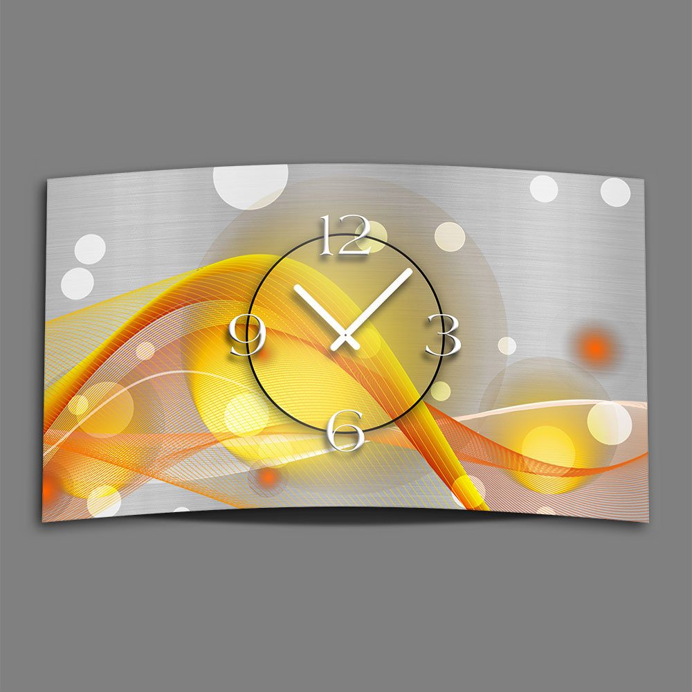 Wanduhr Abstrakt gelb orange Designer Wanduhr