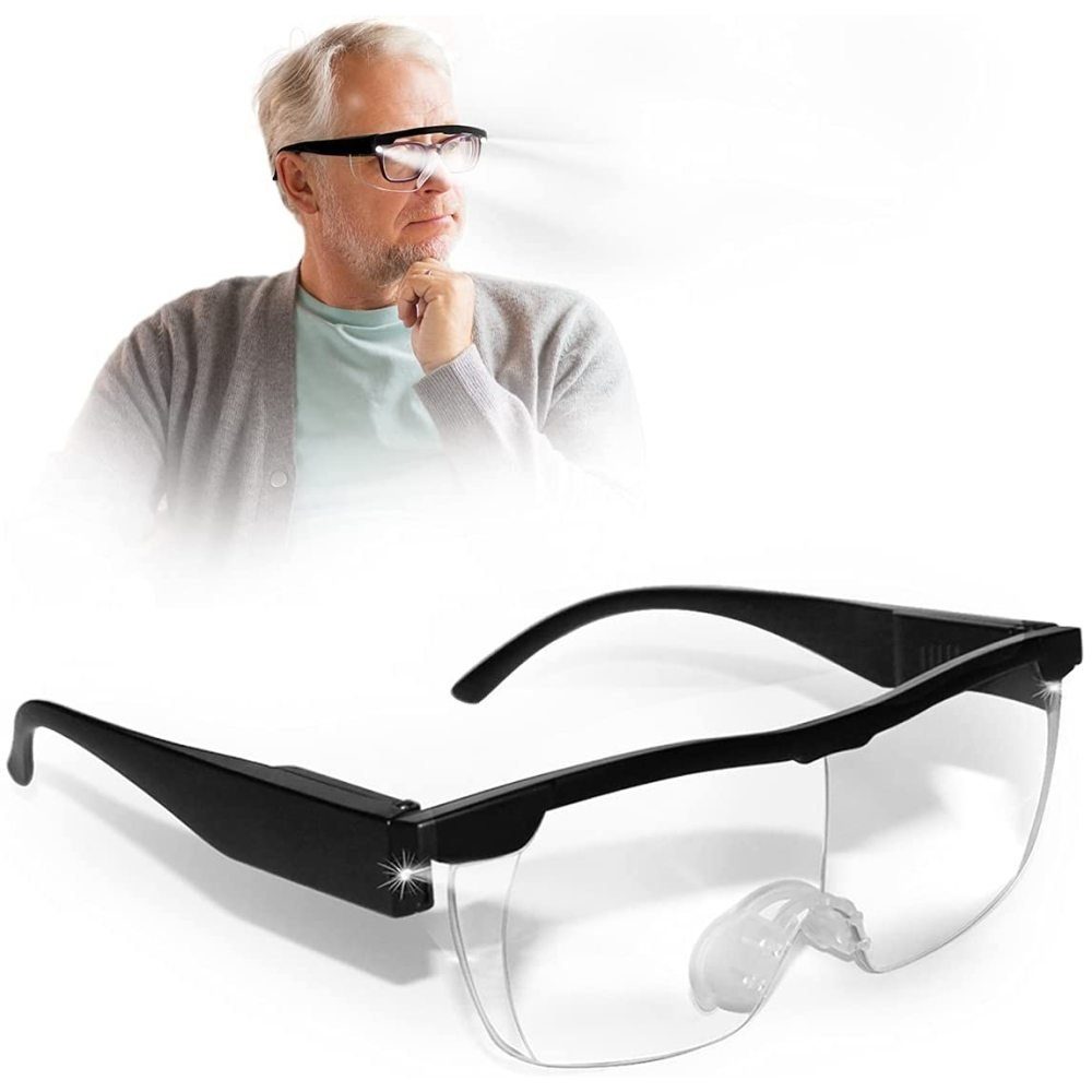 GelldG Lupenbrille »Vergrößerungsbrille mit Licht Lupenbrille für  Brillenträger LED Lesebrillen Hände Frei Blaulichtfilter« online kaufen |  OTTO