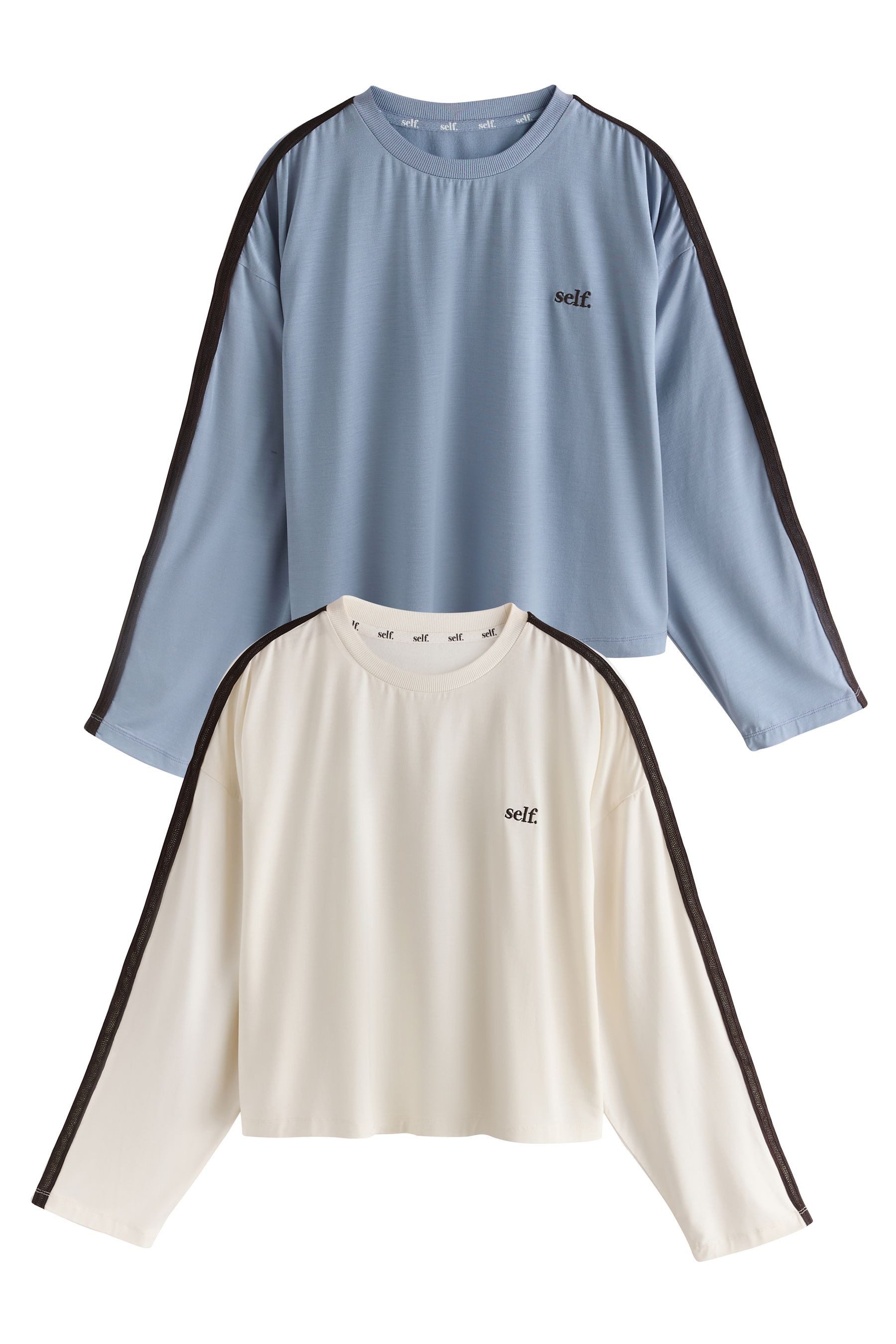 self Langarmshirt self. Langarm-Shirt mit seitlichen Streifen (1-tlg)