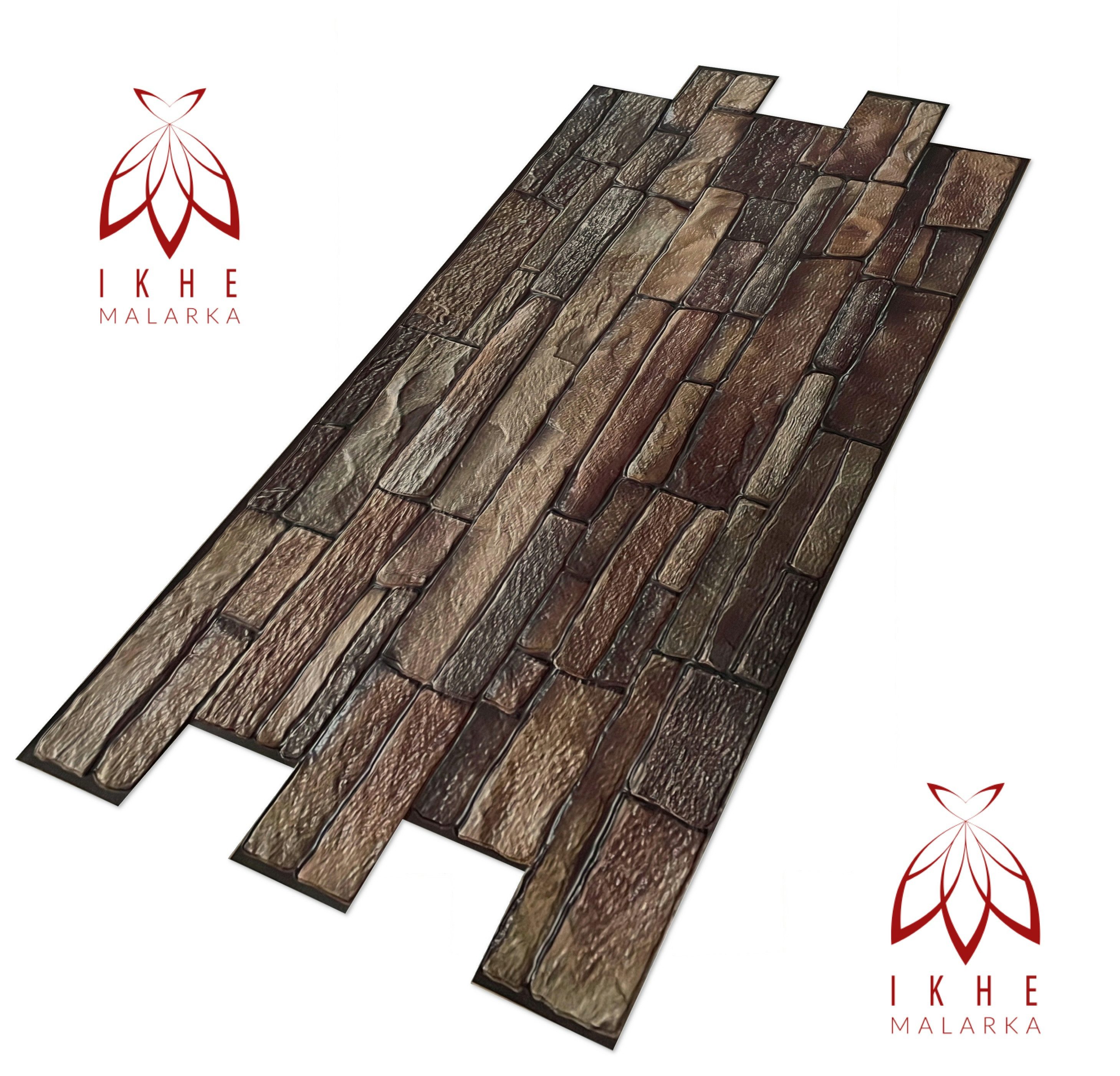 IKHEMalarka 3D Wandpaneel PVC 3D Paneele Stein Optik Wandverkleidung, BxL: 48,00x90,00 cm, 0,40 qm, 0,4m² - 1 Stück Wasserdicht und flexibel!