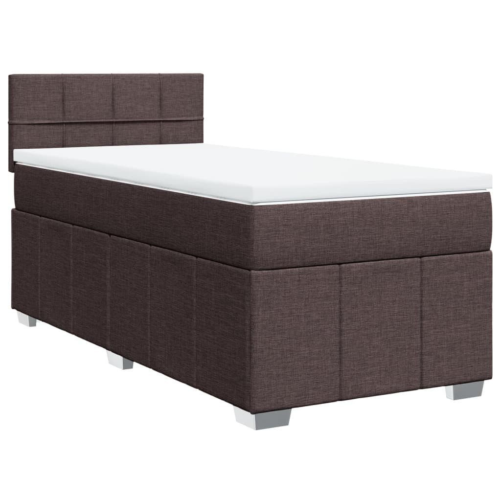 vidaXL Bett Boxspringbett mit Matratze Dunkelbraun günstig online kaufen