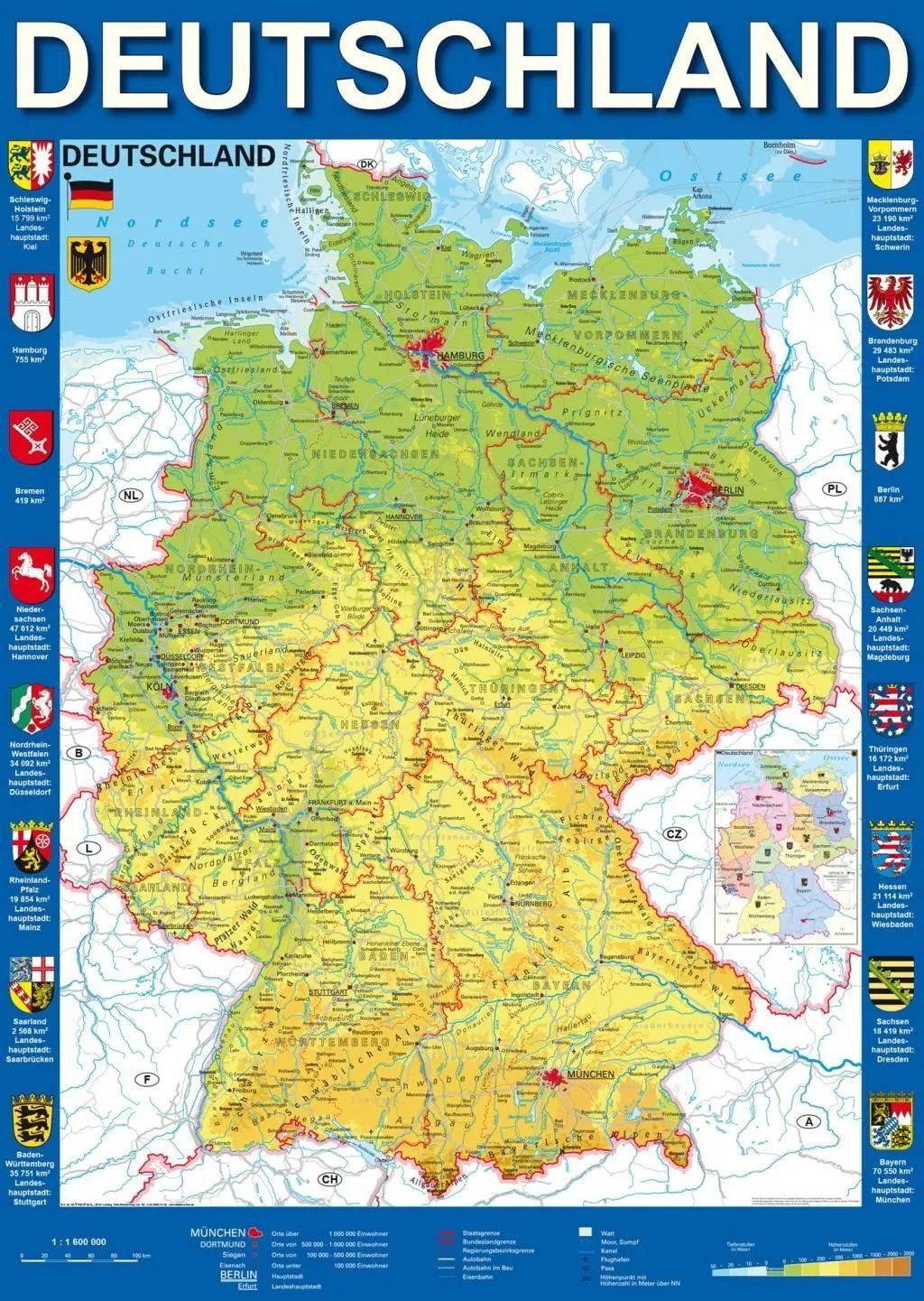 Schmidt Spiele Puzzle Deutschlandkarte, 1.000 Teile Puzzle, 1000 Puzzleteil günstig online kaufen