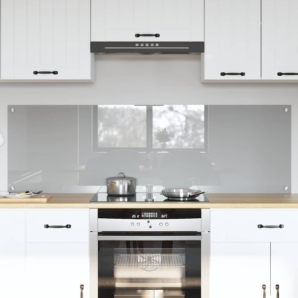 vidaXL Küchenrückwand Küchenrückwand 2 stk. Hellgrau 80 x 50 cm Gehärtetes Glas, (2-tlg)