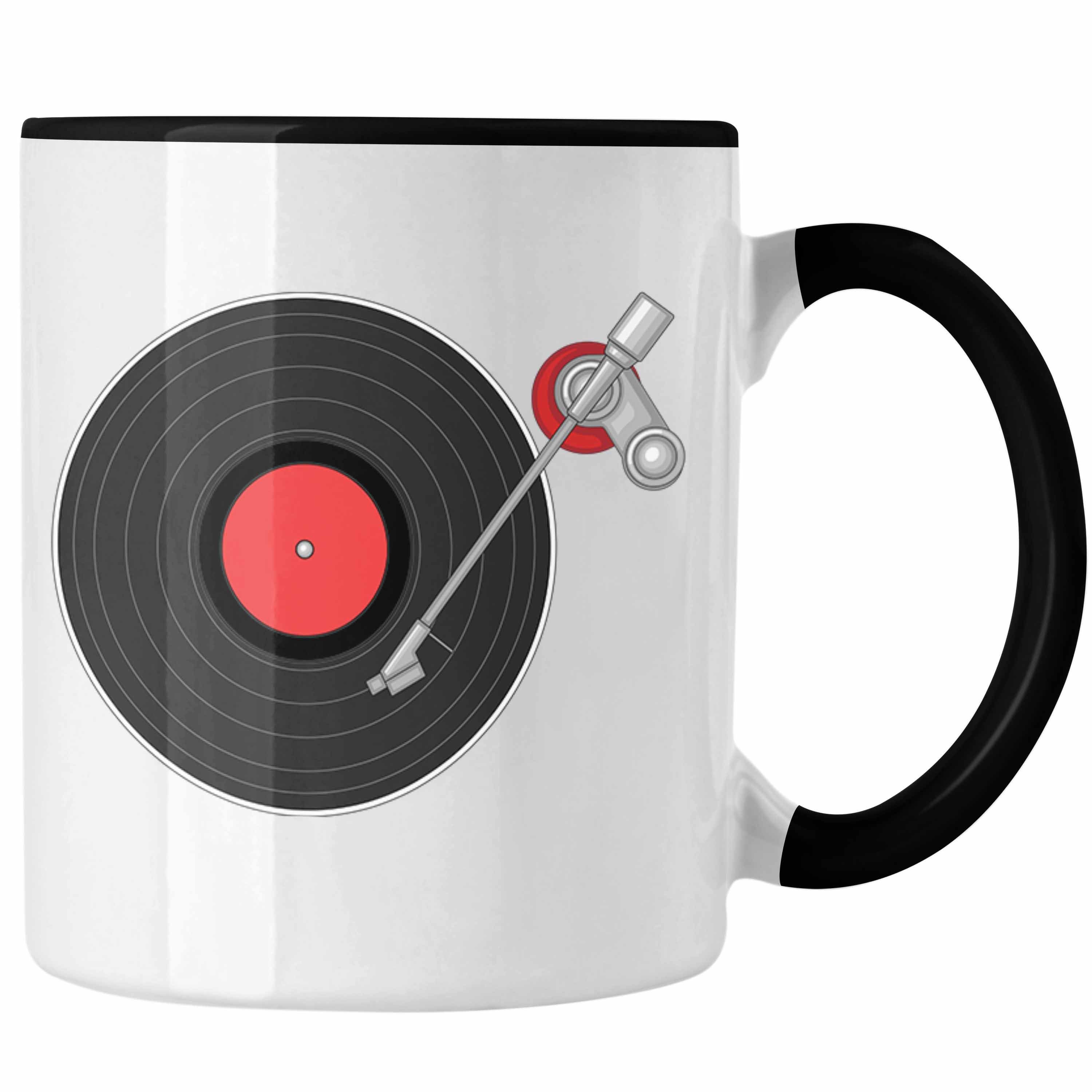 Geschenk Schallplatte Plattenspieler Tasse Tasse Vinyl-Schallplatten Schwarz Trendation Kaffee-