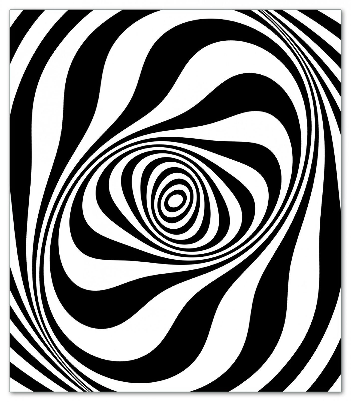 Wallario Herd-Abdeckplatte Optische Täuschung - Zebra Muster - schwarz weiß, ESG-Sicherheitsglas, (Glasplatte, 1 tlg., inkl. 5mm Noppen), verschiedene Größen