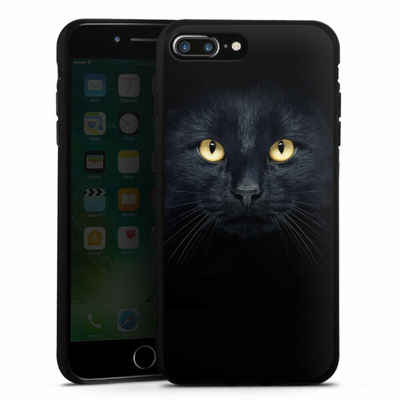 DeinDesign Handyhülle Katze Auge schwarz Tom Cat, Apple iPhone 8 Plus Silikon Hülle Bumper Case Handy Schutzhülle
