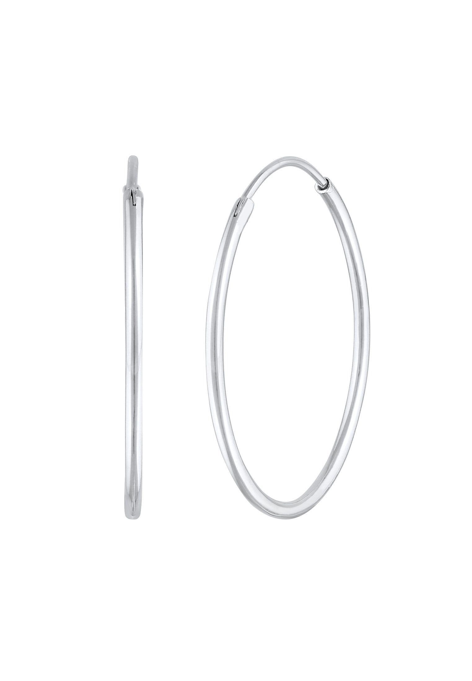 Elli Paar Creolen Creolen Basic Klassisch (40 mm) 925 Silber