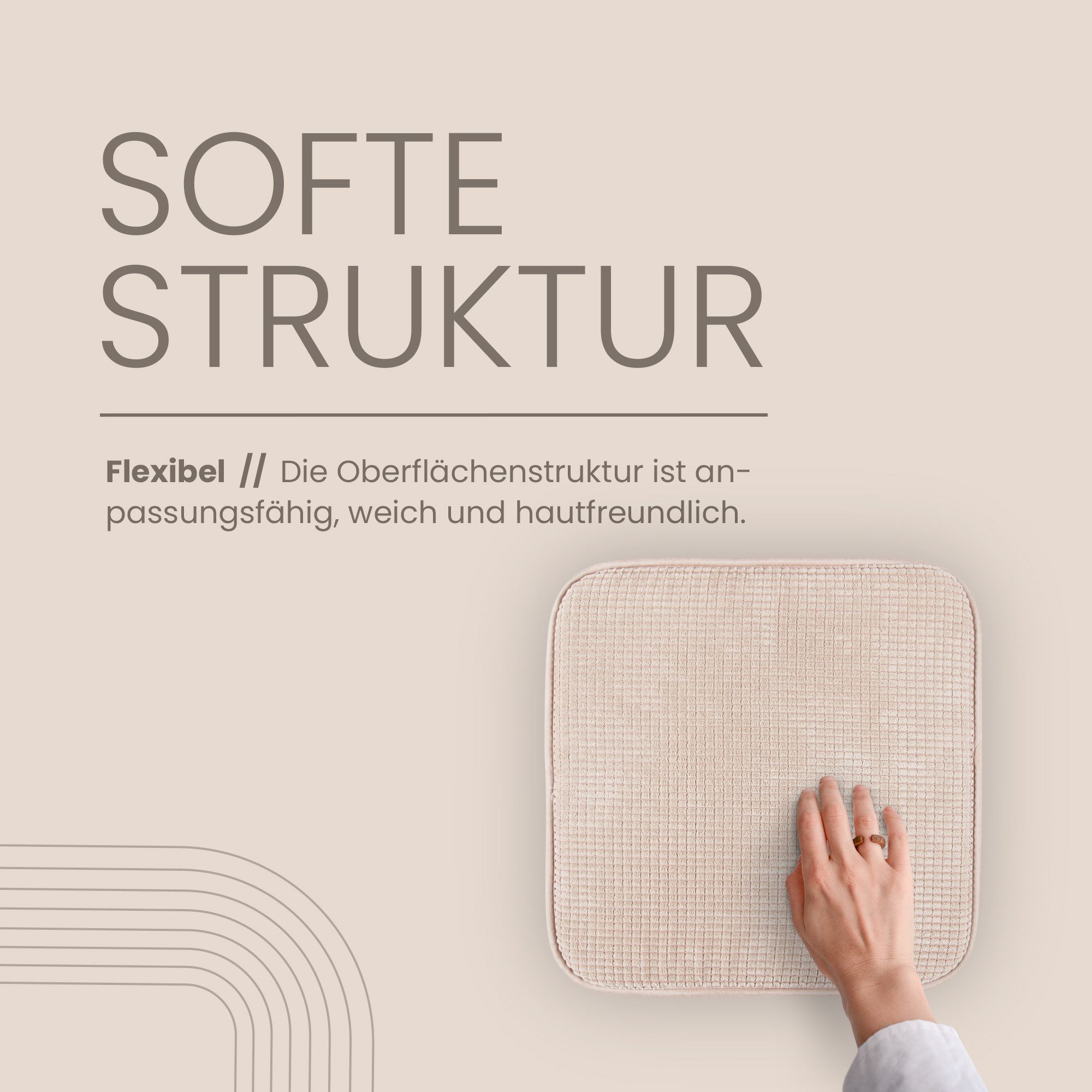 Bestlivings Stuhlkissen Struktur 38x38 cm – Anti-Rutsch-Rückseite, verschiedene Farben & Sets, pflegeleicht, komfortable Polsterung, für Indoor & Outdoor geeignet