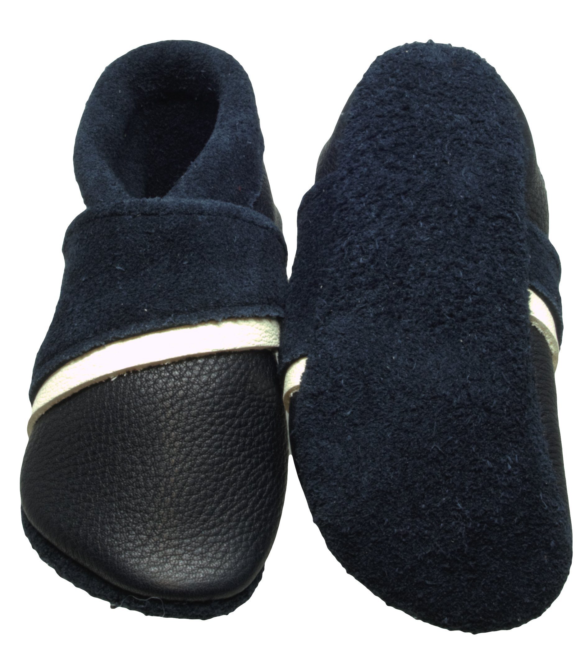 Pantolinos Krabbelschuhe Pantolinos Luxor Anker Hausschuhe Ökoleder Blau Krabbelschuh