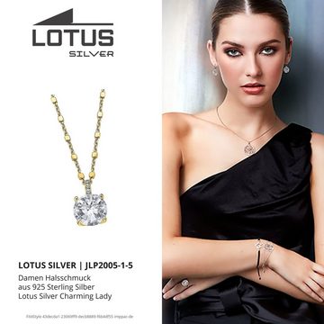 LOTUS SILVER Silberkette Lotus Silver Rund Halskette LP2005-1/5, Halsketten für Damen 925 Sterling Silber, gold, weiß