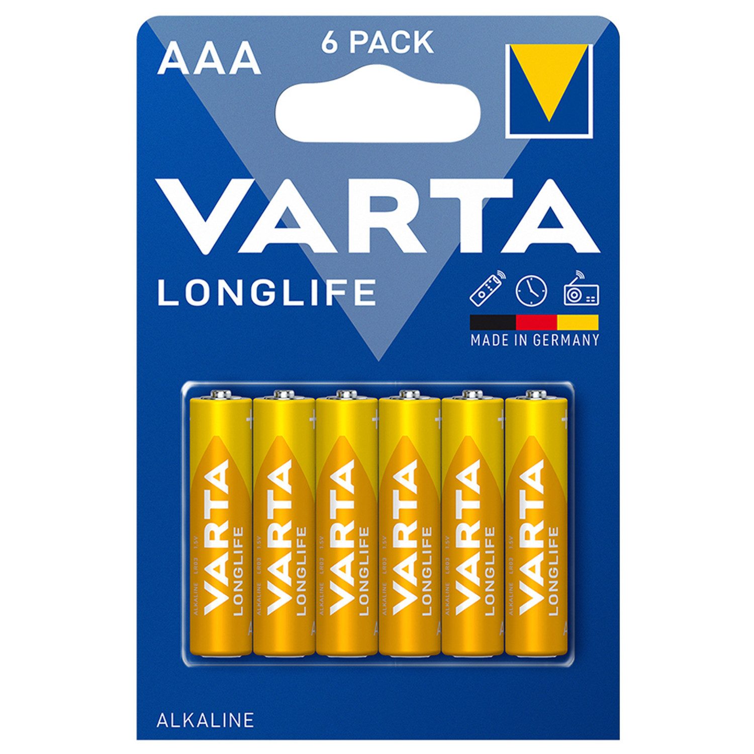VARTA Longlife R-03 LR03 AAA-Alkalibatterie Batterie, LR03, Durchmesser: 10,5 mm