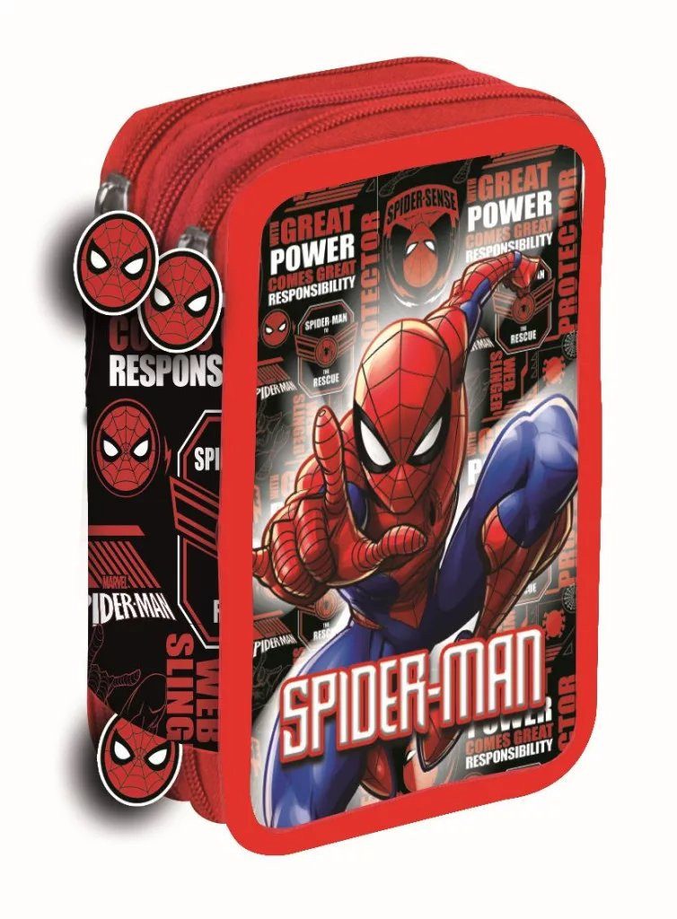 Spiderman Federmäppchen Spider-Man Fight On Das gefüllte 3-stöckige Federmäppchen für echte