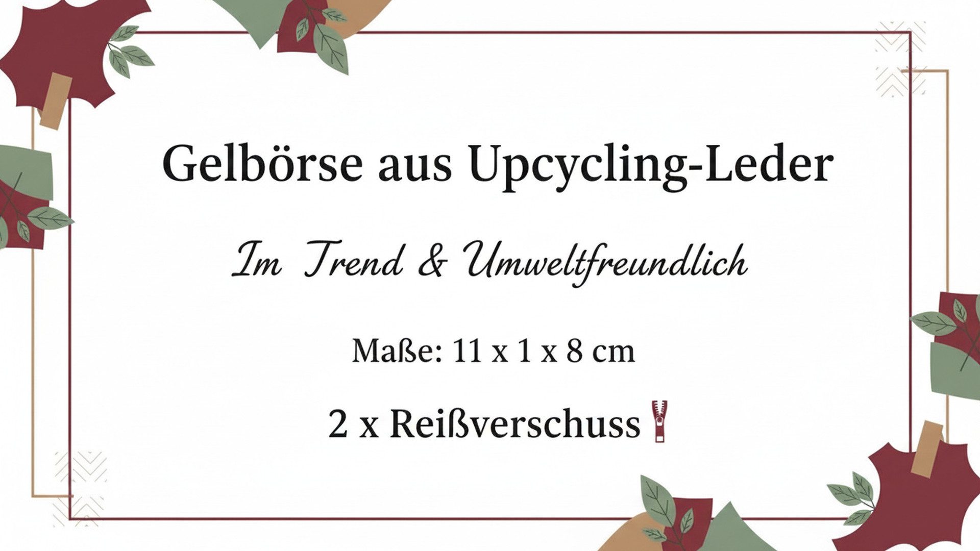 LK Trend & Style Mini Geldbörse Upcycled Leder mit zwei Reißverschlüssen, gefertigt aus Lederresten Upcycled – Bild 4 von 4
