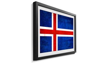 WandbilderXXL Bild mit Rahmen Island, Flagge, Wandbild, in 4 Größen erhältlich
