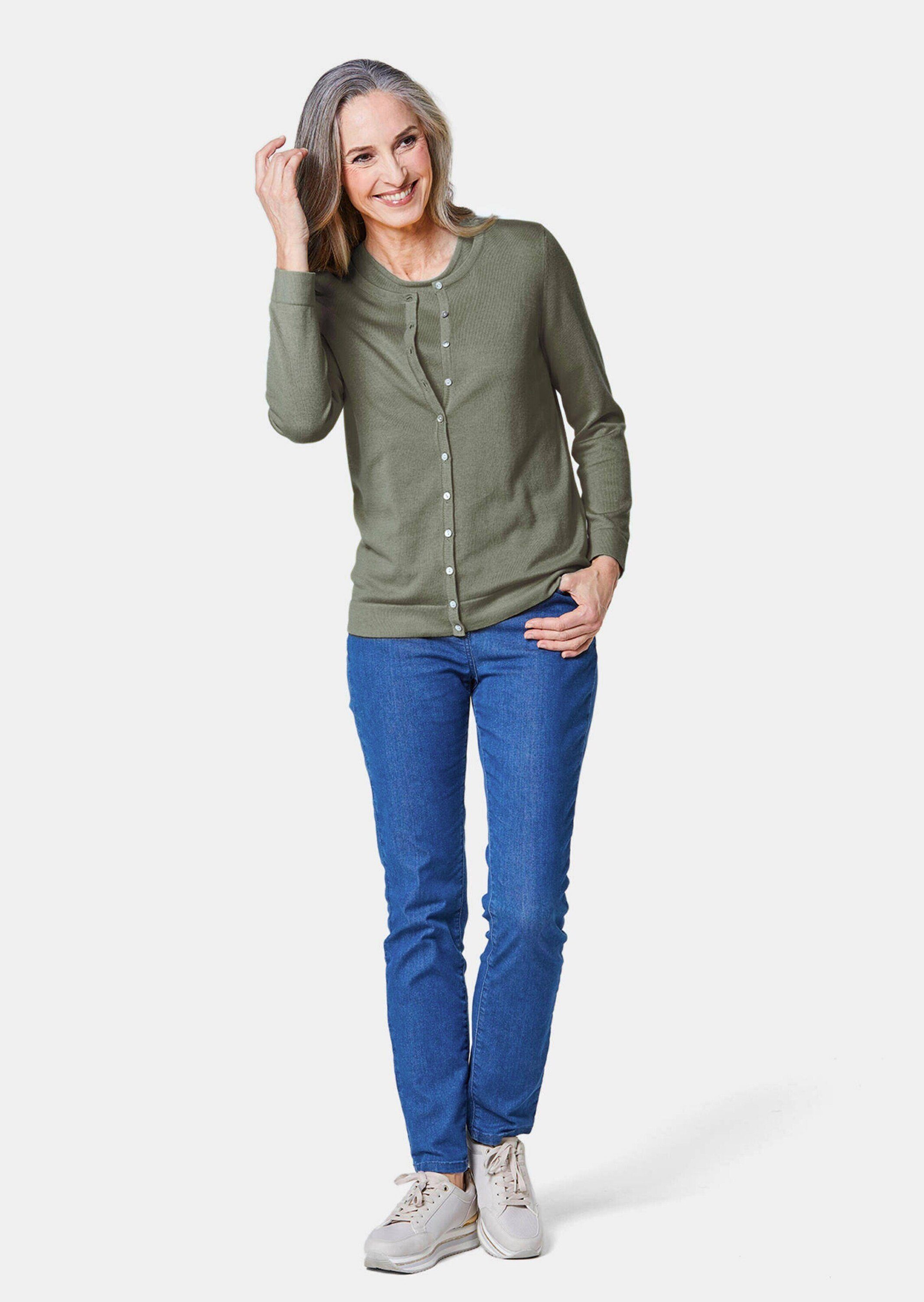 GOLDNER Strickpullover Figurnahes Twin-Set aus Pima-Baumwolle günstig online kaufen