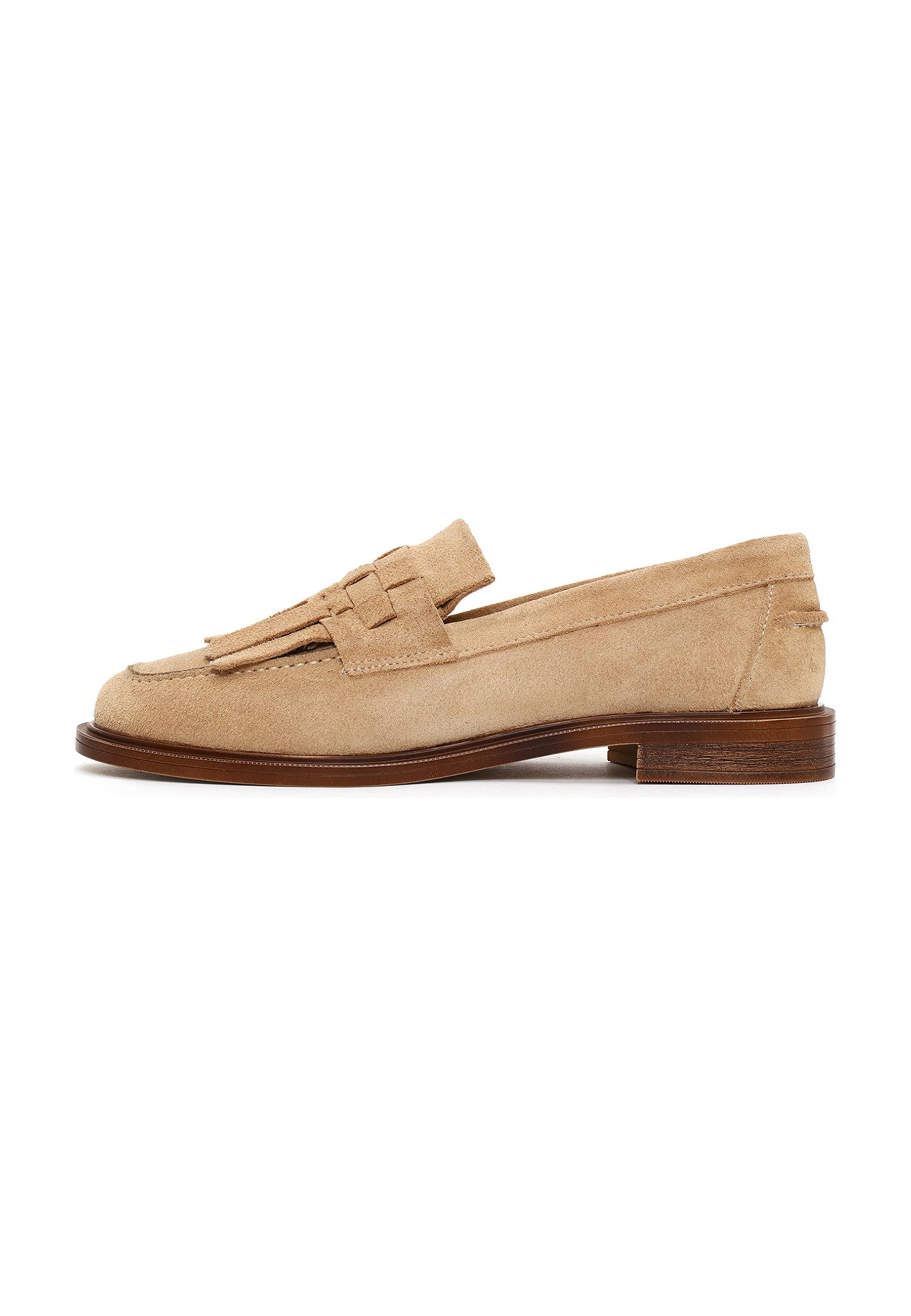 Derimod Loafer aus Veloursleder Loafer Wildleder-Obermaterial, Thermosohle, Textilfutter, Schlupfschuh