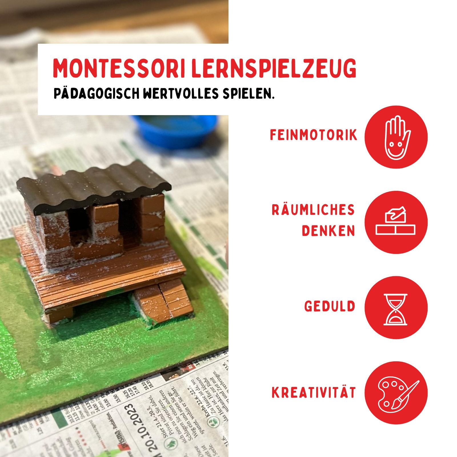 teifoc Hühnerstall Steinbaukasten, (Montessori Spielzeug, 35 St., Bauset), Kreativ Bausatz, Made in Germany