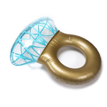 Goods+Gadgets Luftmatratze Aufblasbarer Diamantring Schwimmreifen, Schwimmring als romantische Diamant