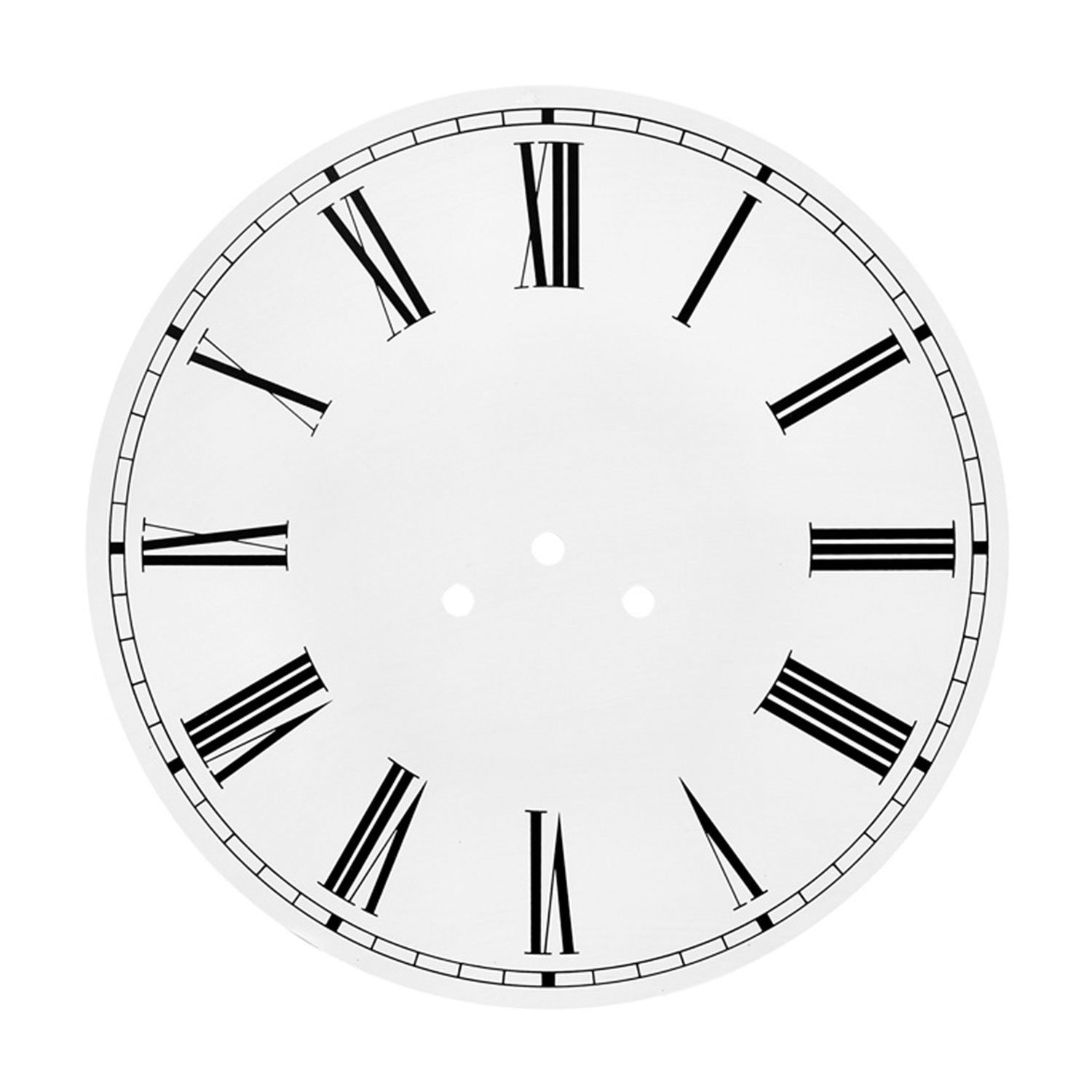 Selva Technik Wanduhr Zifferblatt Ø 290 weiss 3 Loch röm. Alu St.1,0/L 10 BF/FF/MF