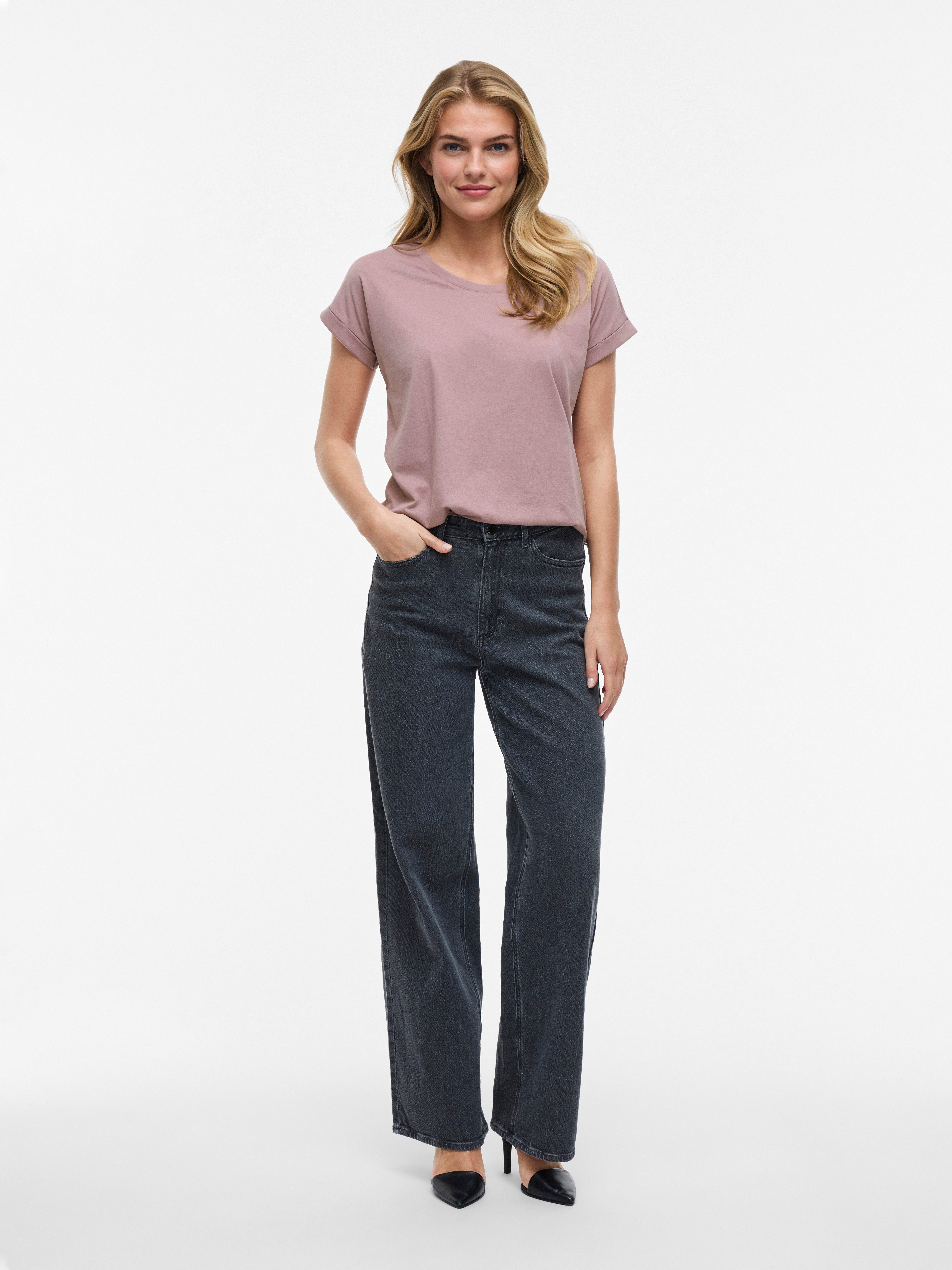 Vila Rundhalsshirt VIDREAMERS NEW PURE T-SHIRT/SU-NOOS Baumwollmischung, regular fit