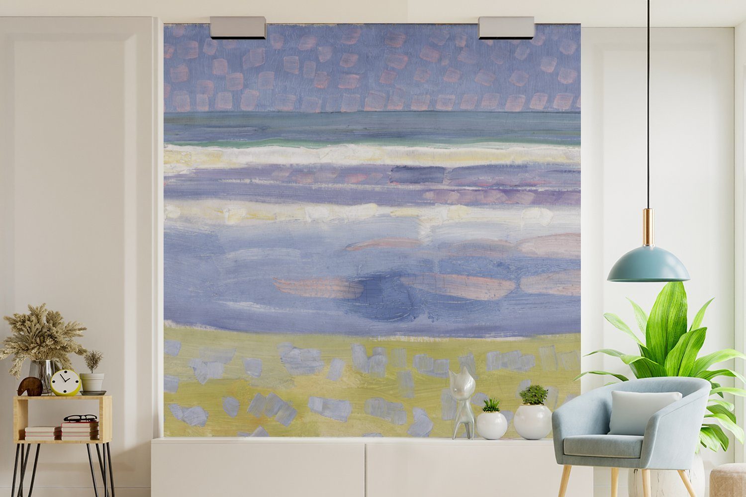für Piet Matt, Sonnenuntergang Mondrian, - Tapete (5 Schlafzimmer, oder Vinyl Wohnzimmer nach Wandtapete Fototapete bedruckt, Meer St), MuchoWow