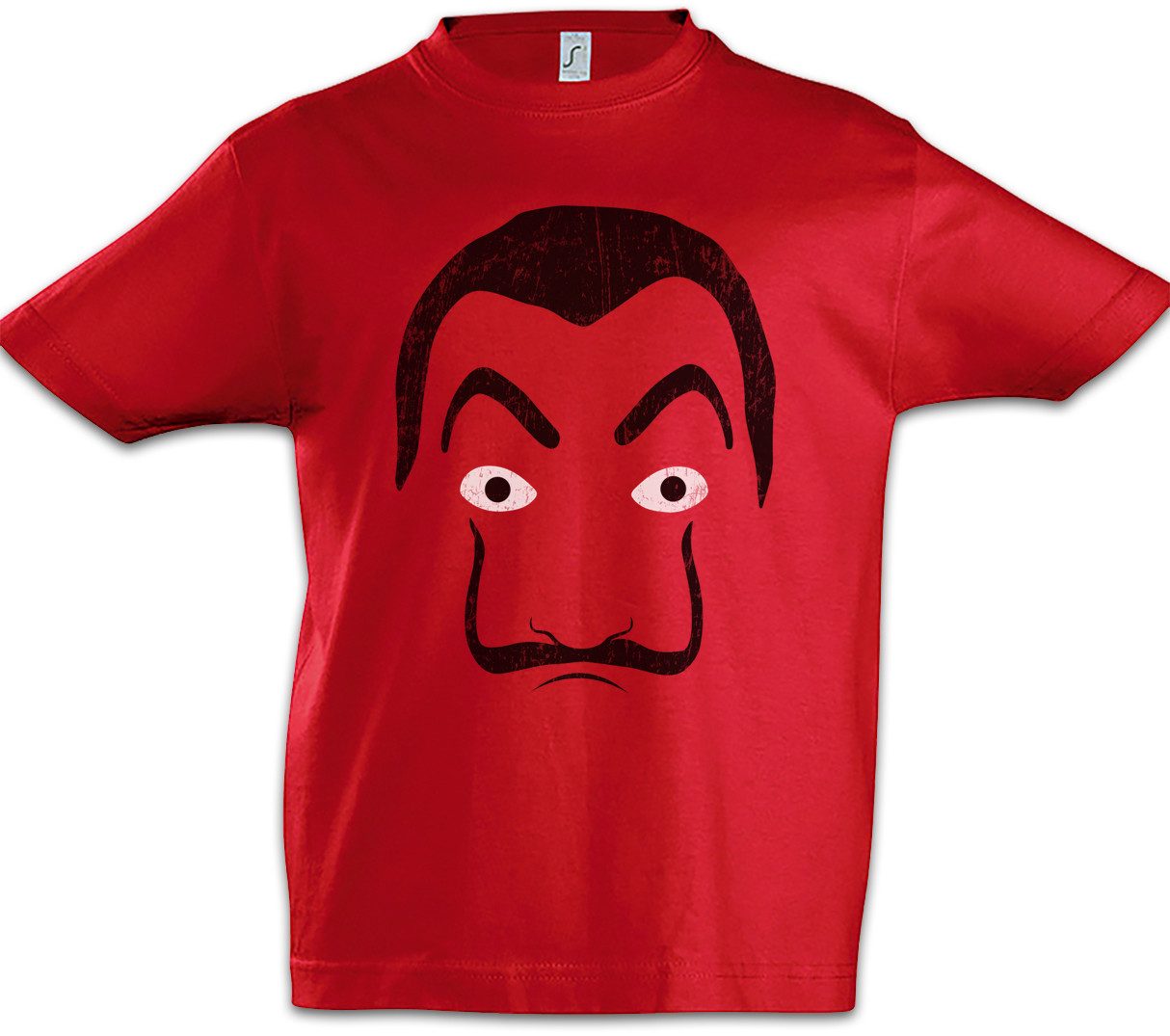 Print-Shirt Dali Mask Kinder T-Shirt Robbery Bank Money Cash Überfall Professor