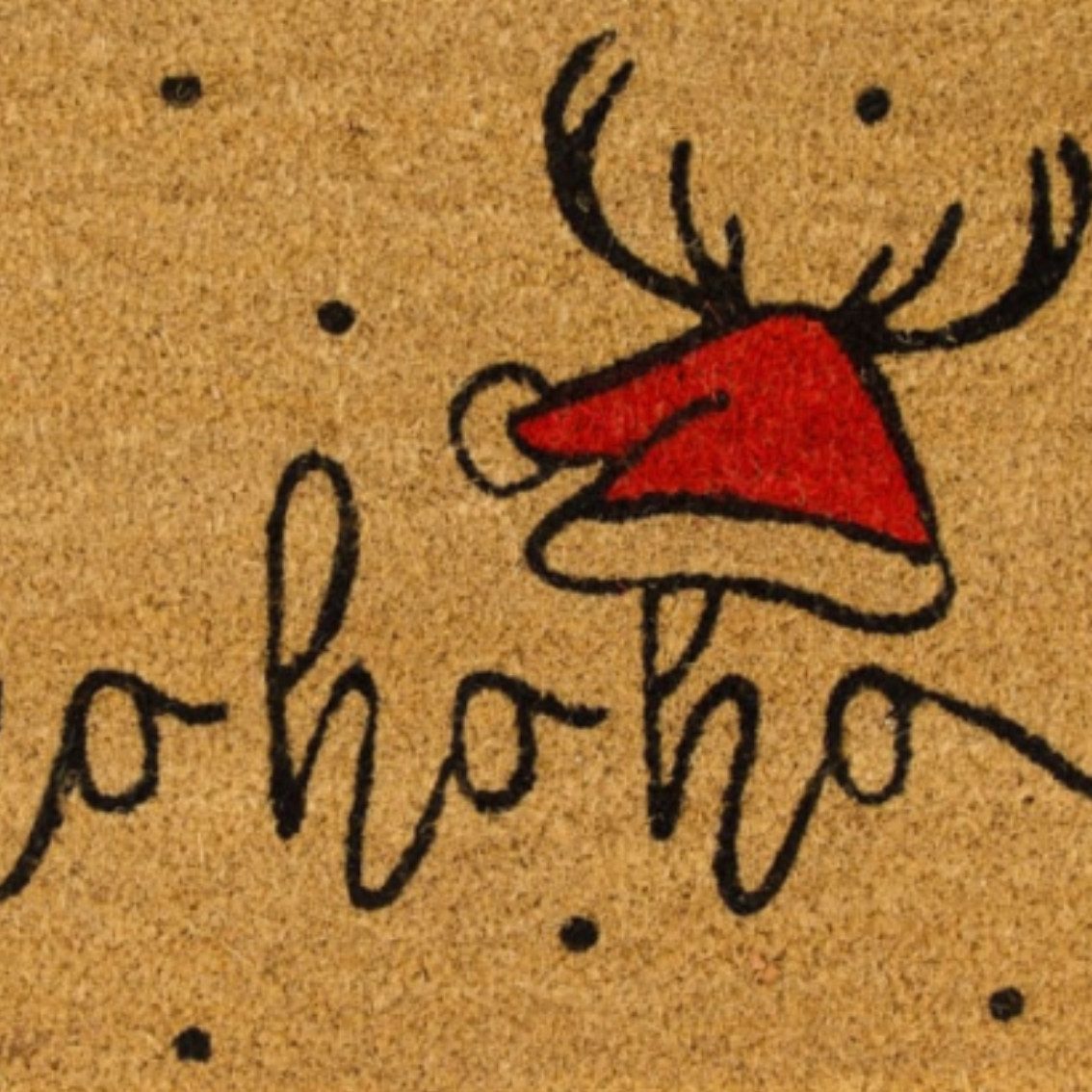 naturalplace Fußmatte ho ho ho, 58 x 38 x 1,5 cm, Kokos, natur/rot, Rechtec günstig online kaufen