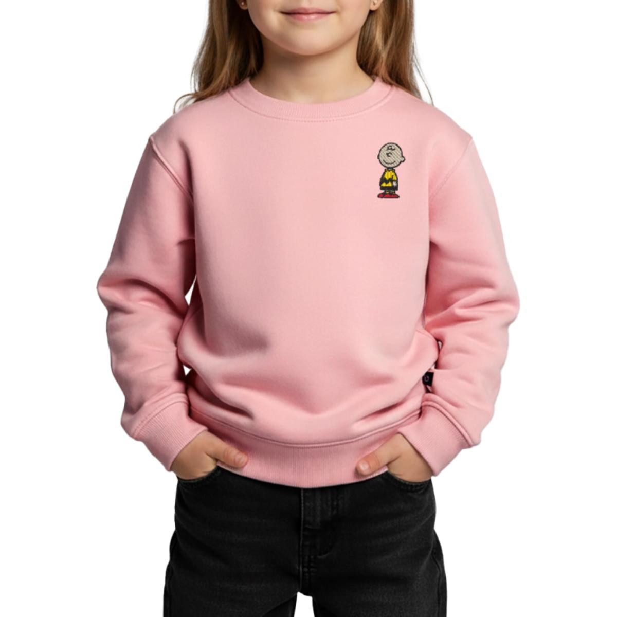 Spreadshirt Sweatshirt Peanuts Charlie Brown Als Stickmotiv Kinder Premium Pullover (1-tlg)