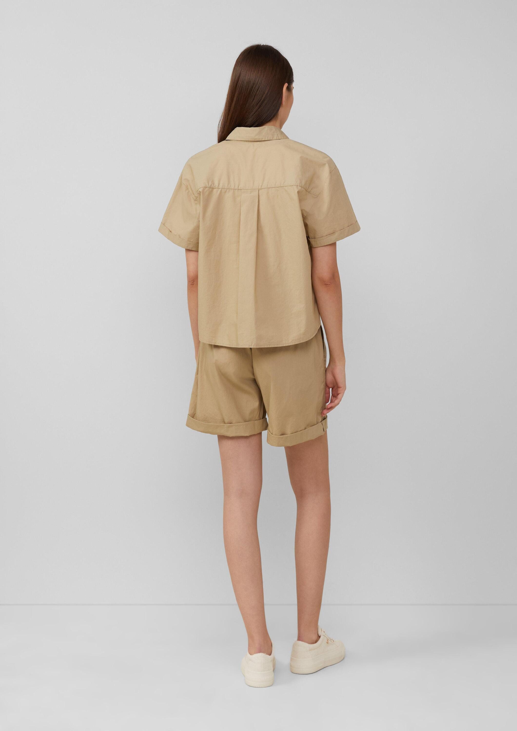 s.Oliver Kurzarmbluse Bluse Verkürzte Hemdbluse im Relaxed Fit mit aufgeset günstig online kaufen