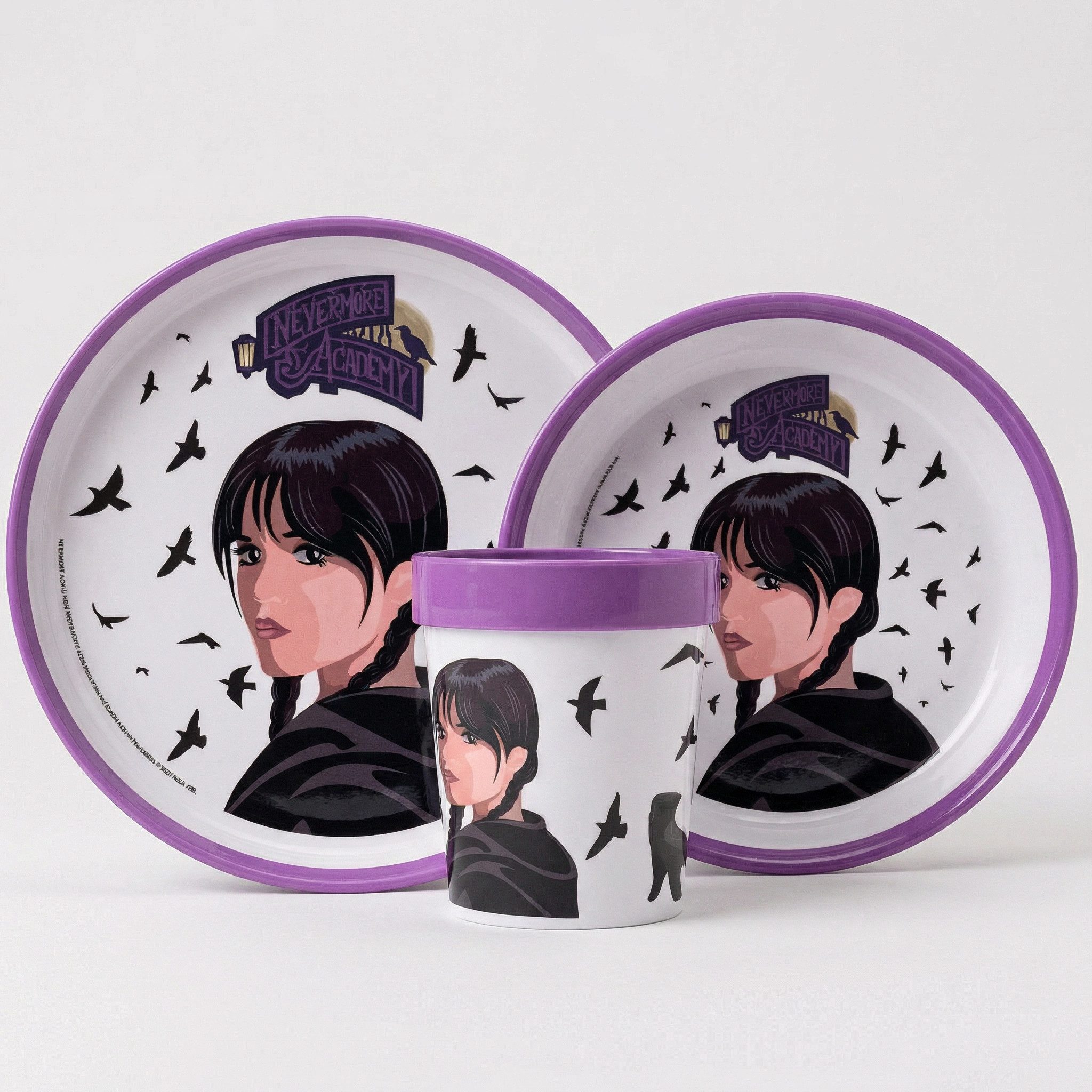 Wednesday Kindergeschirr-Set Wednesday Kinder Geschirr-Set 3 tlg antirutsch Becher Teller Schüssel (3-tlg), 1 Personen