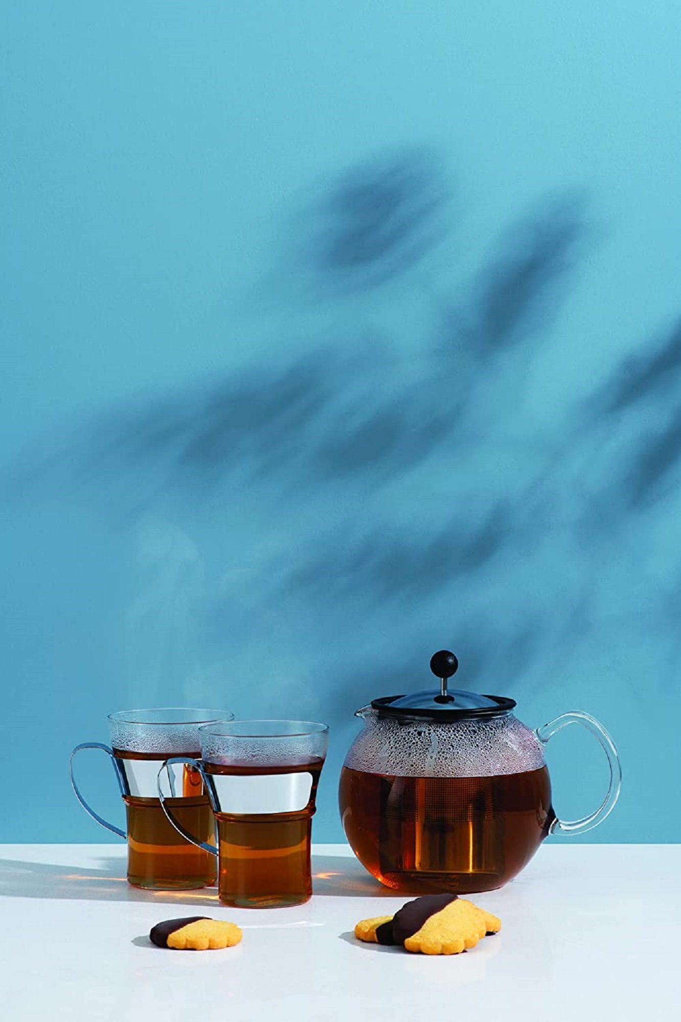 Bodum Teekanne Bodum Assam Teebereiter mit Edelstahlsieb 1,0L und 2 Gläser