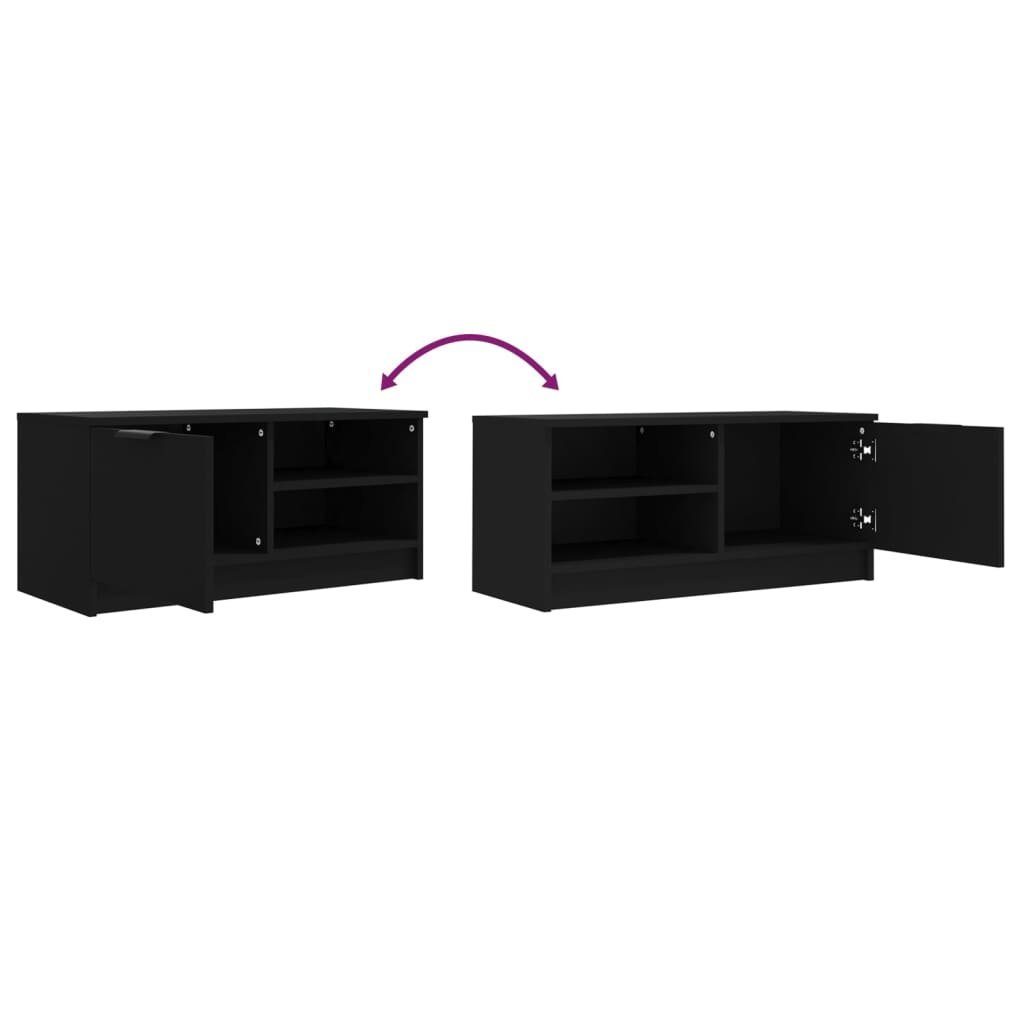 vidaXL TV-Schrank Holzwerkstoff Lowboard Schwarz cm TV-Schrank 80x35x36,5