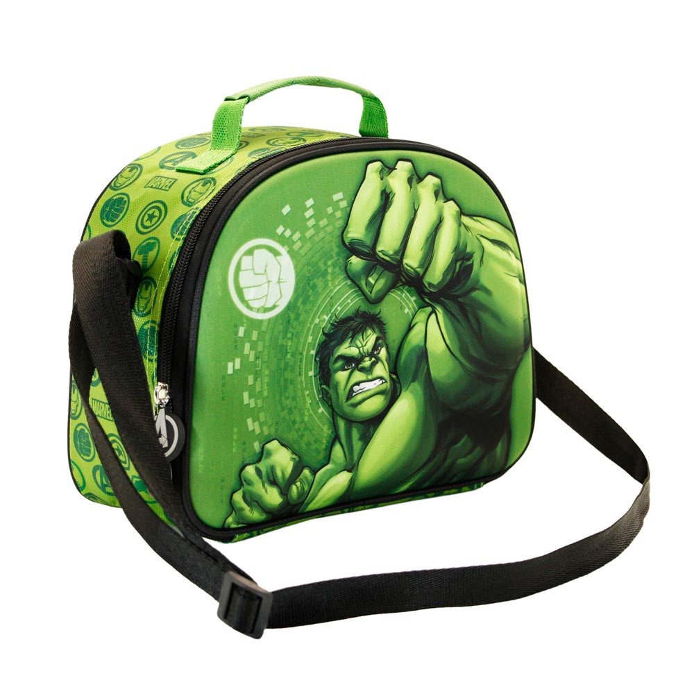 Karactermania Umhängetasche Marvel Hulk Vorschultasche Frühstückstasche Kindergartentasche, Isolierende Innenauskleidung