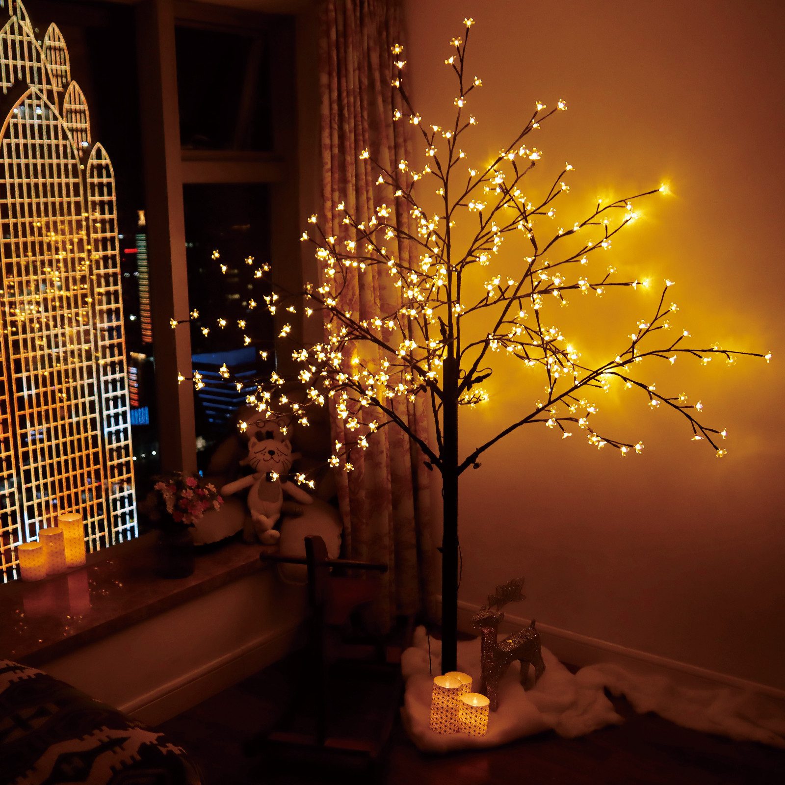 CCLIFE LED Baum Led Lichterbaum Indoor Weihnachtsbaum, Kirschblütenbaum Lic günstig online kaufen