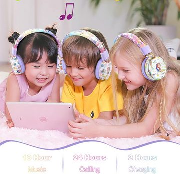 JYPS Erlebe die zauberhafte Welt der Musik mit diesem bezaubernden Kinder-Kopfhörer (Musikgenuss und ein multifunktionales Mikrofon machen dieses Set zum perfekten, Bunte Designs, vielseitige Konnektivität, anpassbarer,Langanhaltender)