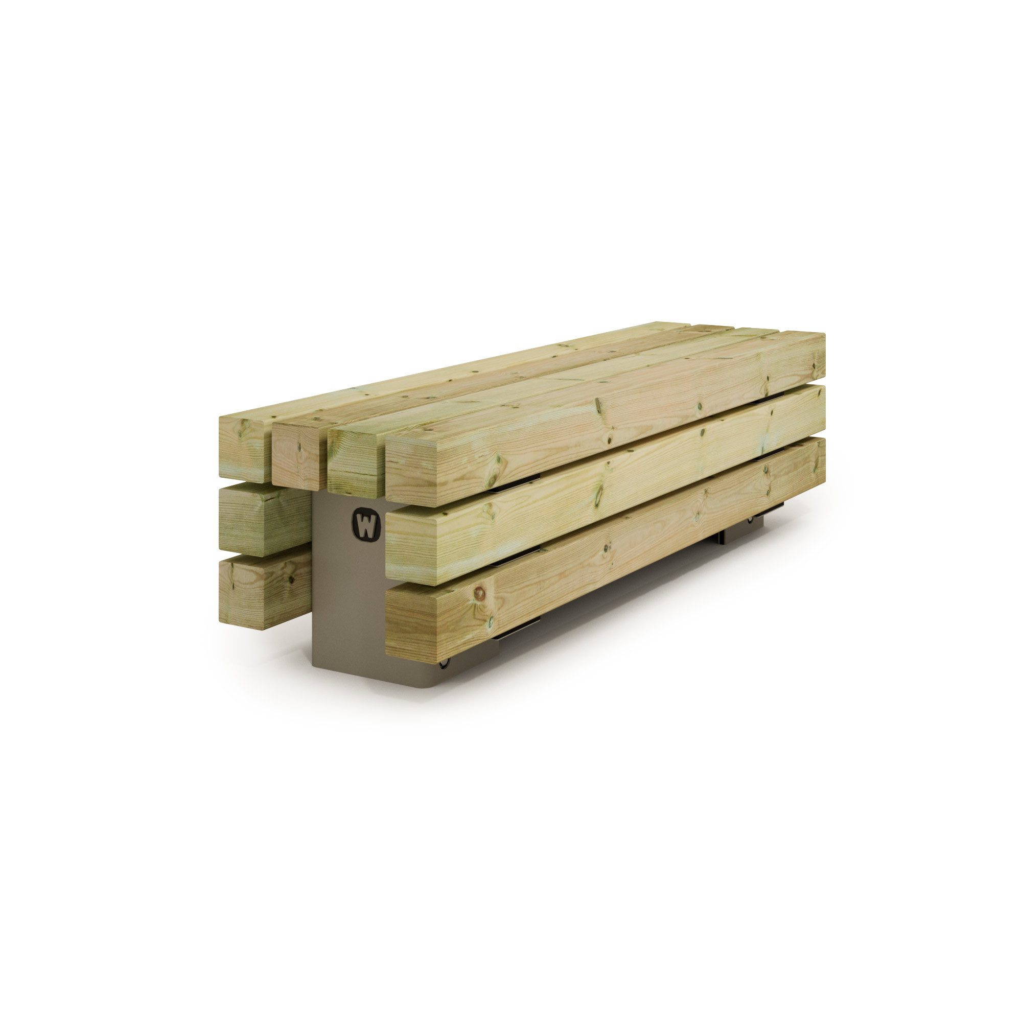 Wickey Gartenbank PRO Ease & Pause – Ideal für Parks, Spielplätze & Schulen (Hochwertige Sitzgelegenheit aus wetterfestem Holz & pflegeleichtem HDPE, ideal für Außenbereiche, Modulare Outdoor-Bank mit imprägnierter Holzsitzfläche & Standfüßen), Stabile Parkbank für öffentliche Plätze mit 5 Jahren Garantie