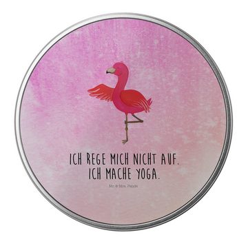 Mr. & Mrs. Panda Aufbewahrungsdose Flamingo Yoga - Aquarell Pink - Geschenk, Ärger, Geschenkbox, Yoga-Üb (1 St), Stabile Konstruktion